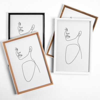 Silhouette wooden frame - Picture frame wood Silhouette | ready to hang, in various formats and colors.