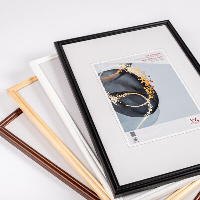 Select wooden frame with art glass -  Wooden picture frame Select with art glass in four colors and 5 formats