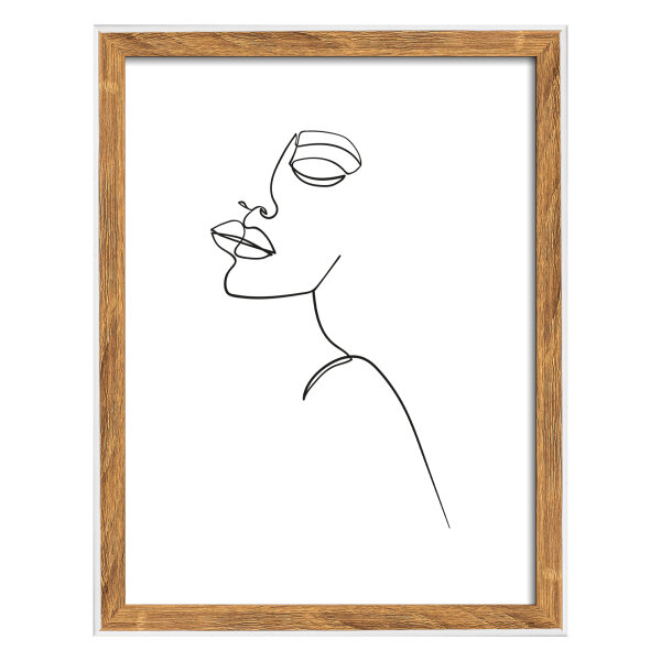 Silhouette wooden frame, 015X020 cm, NATUR