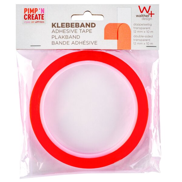 Doppelseitiges Klebeband, 12 mmx10 m, Rolle, transparent