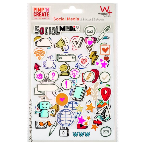 Sticker Social Media, PIMP Y CREAR